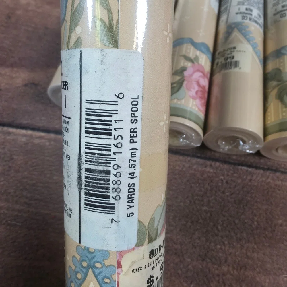 The Warner Co Wallpaper Border Home 8 Spools Beige New Floral Laser Cut 5yd